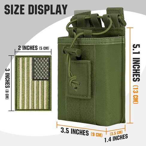 bvya Radio Case/Radio Holder Molle Tactical Radio Holster Adjustable Interphone Storage Bag Outdoor Sports Radio Pouch for Two Ways Walkie-Talkie in Kuwait