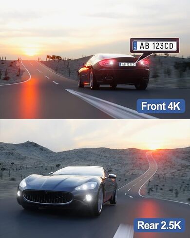 كاميرا داش كام أمامية وخلفية من 3 قنوات، كاميرا داش 4K للسيارات، 3.16 بوصة IPS مع رؤية ليلية بالأشعة تحت الحمراء، تسجيل حلقي، واي فاي 5G مدمج، نظام تحديد المواقع العالمي، مستشعر G، شاشة وقوف السيارات، تسجيل 24 ساعة in Kuwait