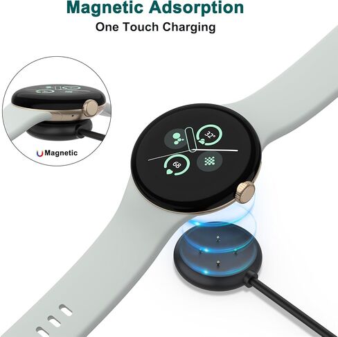 Meliya USB-C + USB-A Charger Cable for Google Pixel Watch 3/Pixel Watch 2 Charger, 3.3ft 100cm Smartwatch Accessories for Fitbit Ace LTE in Saudi Arabia