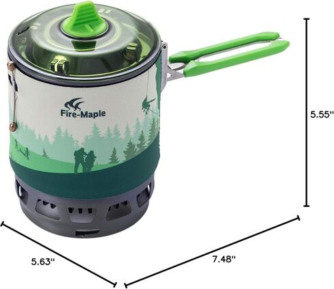 Fire-Maple Fixed Star 1 Backpacking and Camping Stove System, Black 18oz | 30% Faster Boil with HX Base, Piezo Ignition, Compact & Durable, All-in-One Pot, Compatible with Most Canisters, Portable in Kuwait