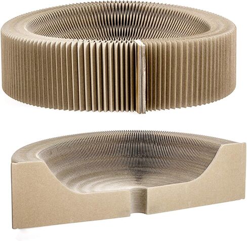 Alfie Pet - Yael Cat Scratcher Cardboard, Collapsible Cat Scratcher Lounge Bed with High Density Recycled Corrugated Kitty Scratching Pad Cats Turbo Toys in Kuwait