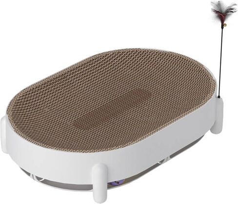 Cat Scratching Board, Round Cardboard Scratcher Pad, Horizontal Clearance Toy in Saudi Arabia