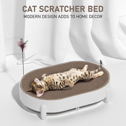 Cat Scratching Board, Round Cardboard Scratcher Pad, Horizontal Clearance Toy in Saudi Arabia