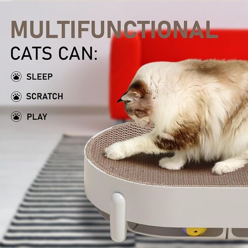 Cat Scratching Board, Round Cardboard Scratcher Pad, Horizontal Clearance Toy in Saudi Arabia