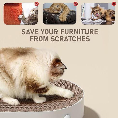 Cat Scratching Board, Round Cardboard Scratcher Pad, Horizontal Clearance Toy in Saudi Arabia