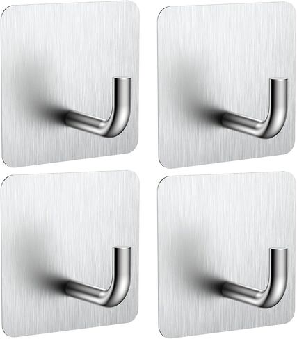 KRUI Adhesive Wall Hooks for Emergency Fire Blankets, Heavy Duty Stainless Steel Wall Hanging Hooks Waterproof and Fireproof for Home Kitchen Bathroom Office 2 Pack in Saudi Arabia