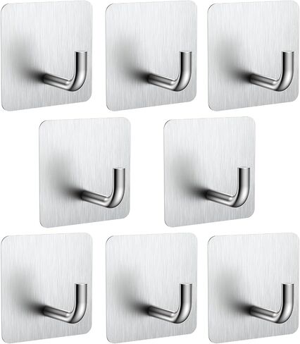KRUI Adhesive Wall Hooks for Emergency Fire Blankets, Heavy Duty Stainless Steel Wall Hanging Hooks Waterproof and Fireproof for Home Kitchen Bathroom Office 2 Pack in Saudi Arabia