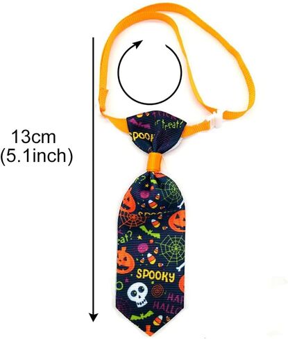 ربطات عنق للكلاب الهالوين للكلاب الصغيرة، 10 قطع ربطات عنق للحيوانات الأليفة مع ربطات عنق للجرو قابلة للتعديل، ربطة عنق شبح للحيوانات الأليفة، طوق للقطط، إكسسوارات شعر للكلاب لقضاء عطلة عيد الشكر (لون عشوائي) in Kuwait