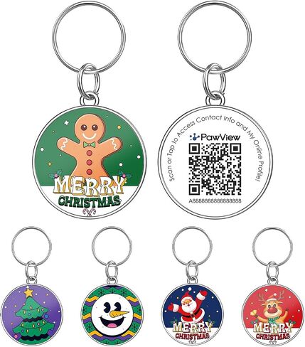 TN106 Christmas Series QR Code Pet ID Tag Gingerbread Man in Saudi Arabia
