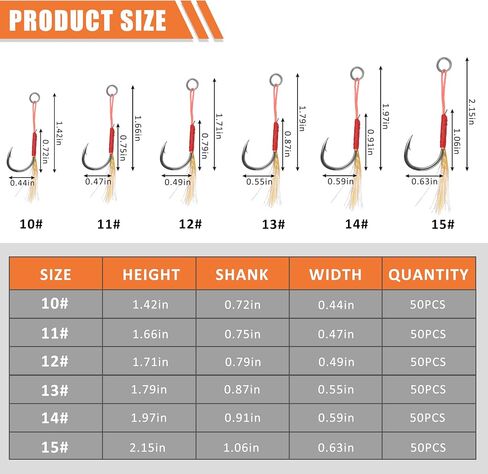 50pcs Fishing Saltwater Jigging Assist Hooks, Slow Pitch Jigs Single Assist Fishing Hooks Stinger Jigging Hooks for Vertical Jigging Lures in Saudi Arabia