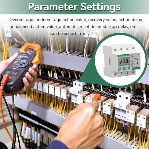 3 Phase Voltage Protector,JMRD-P1 3 Phase 4 Wire Voltage Protective Device Self Recovery Over Under Voltage Protective Device DIN Rail Mount AC230 400V 80A in Saudi Arabia