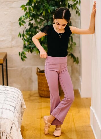 Stelle Girl's مضيئة طماق اليوغا عالية الخصر السراويل Bootcut الرقص عارضة السراويل Activewear الاطفال جرس القيعان in Kuwait