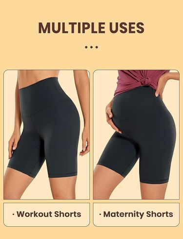 شورت CRZ YOGA عالي الخصر للنساء لراكبي الدراجات النارية مقاس 6 بوصات / 8 بوصات - شورت يوجا ناعم للتمرين فوق البطن in Kuwait