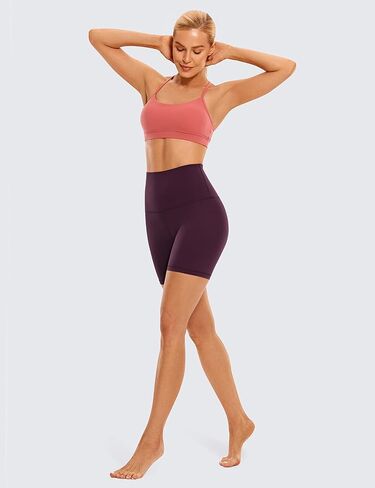 شورت CRZ YOGA عالي الخصر للنساء لراكبي الدراجات النارية مقاس 6 بوصات / 8 بوصات - شورت يوجا ناعم للتمرين فوق البطن in Kuwait