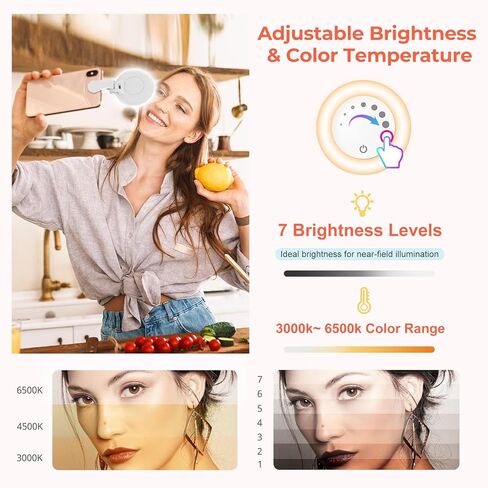 ضوء سيلفي صغير من Aureday، قابل لإعادة الشحن 60 LED ضوء حلقة سيلفي للهاتف والكمبيوتر المحمول والكمبيوتر اللوحي ومشبك على ضوء الحلقة in Kuwait