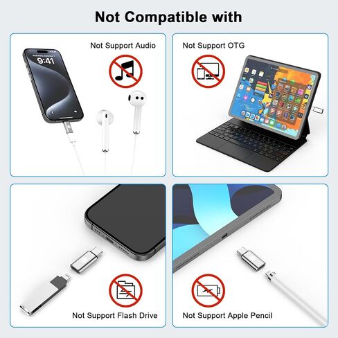 [MFi Certified] Lightning to USB C Adapter, 2 Pack Lightning Female to USB C Male Adapter Connector for iPhone 15/15 Plus/15 Pro/15 Pro Max/iPad Pro/Air/Mini, Support Fast Charging & Data Sync in Saudi Arabia