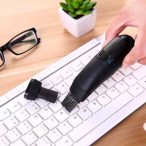 Mini Computer Keyboard Vacuum Cleaner, Remove Heavy Dust, Ideal for Keyboards, Printers, and Electronic Office Equipment, USB Powered (Black) in Saudi Arabia