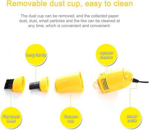 Mini Computer Keyboard Vacuum Cleaner, Remove Heavy Dust, Ideal for Keyboards, Printers, and Electronic Office Equipment, USB Powered (Black) in Saudi Arabia
