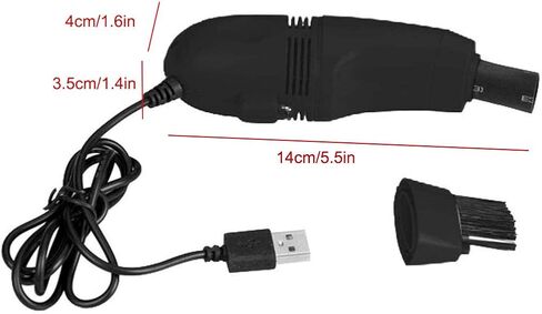 Mini Computer Keyboard Vacuum Cleaner, Remove Heavy Dust, Ideal for Keyboards, Printers, and Electronic Office Equipment, USB Powered (Black) in Saudi Arabia