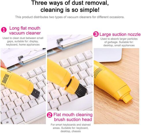 Mini Computer Keyboard Vacuum Cleaner, Remove Heavy Dust, Ideal for Keyboards, Printers, and Electronic Office Equipment, USB Powered (Black) in Saudi Arabia
