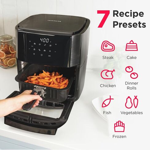 Frigidaire 3 in 1 Air Fryer - 5.3 Qt Capacity - 5 Preprogrammed Recipes, Black in Saudi Arabia
