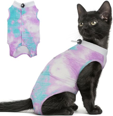 PUMYPOREITY Cat Recovery Suit, Cat Surgery Recovery Suit Female, Cat Spay Recovery Suit, Alternative to Cone of Shame, Cat Surgical Recovery Suit for Skin Diseases and Abdominal Wound, Pink, M in Saudi Arabia