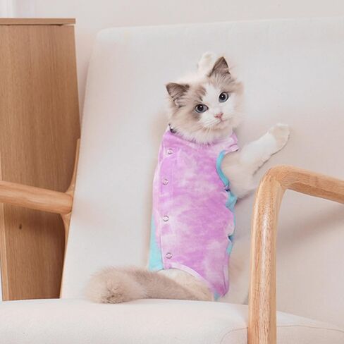 PUMYPOREITY Cat Recovery Suit, Cat Surgery Recovery Suit Female, Cat Spay Recovery Suit, Alternative to Cone of Shame, Cat Surgical Recovery Suit for Skin Diseases and Abdominal Wound, Pink, M in Saudi Arabia