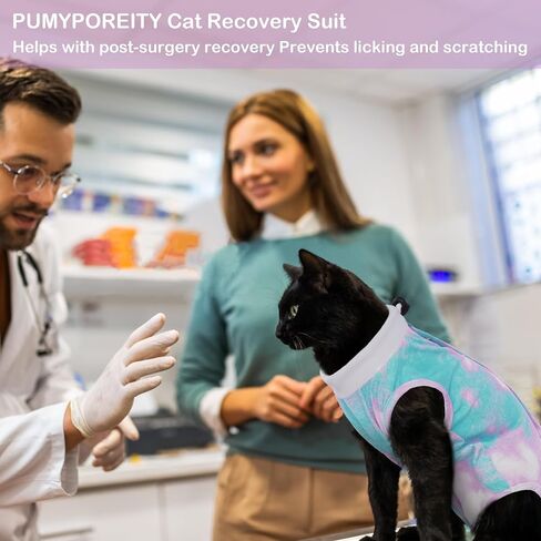 PUMYPOREITY Cat Recovery Suit, Cat Surgery Recovery Suit Female, Cat Spay Recovery Suit, Alternative to Cone of Shame, Cat Surgical Recovery Suit for Skin Diseases and Abdominal Wound, Pink, M in Saudi Arabia