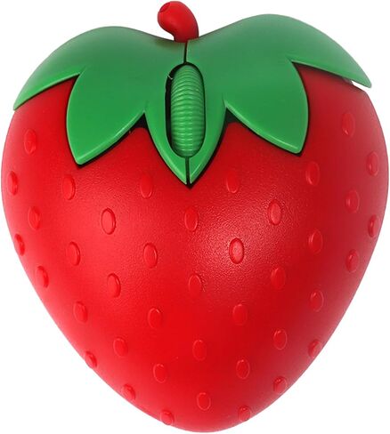 Wireless Mouse Bluetooth Cute Fruit Strawberry Shape Mouse 2.4GHz & Bluetooth 1000DPI Optical Computer Mice with USB Receiver Portable Cordless Mouses for PC Laptop Computer Kids Adults Gift(Pink) in Saudi Arabia