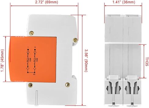 Surge Protective Device, LYD1-C40/275, 2P 275V 20KA, Fire-Proof, Low-Voltage Arrester, 35mm DIN Rail Mounting in Saudi Arabia
