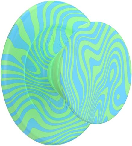 PopSockets Round Phone Grip Compatible with MagSafe, Adapter Ring Included, Phone Holder, Wireless Charging Compatible - Swirl Oasis Keylime in Saudi Arabia