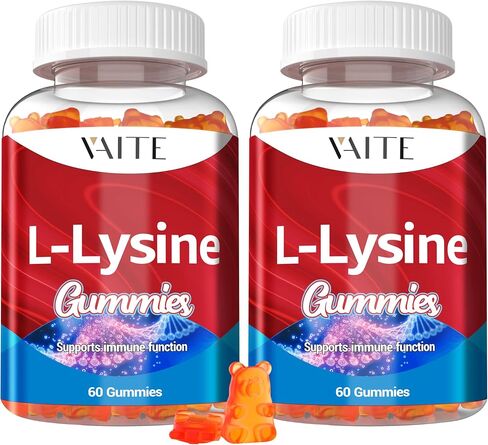 L-Lysine 1000mg Gummies - Supports Skin, Lip,Vegan, Gluten Free, Vitamins for Kids & Adults Tissue Health & Immune System, Chewables, Amino Acid Vitamin Supplement & Complex Supplements, Non-GMO in Saudi Arabia