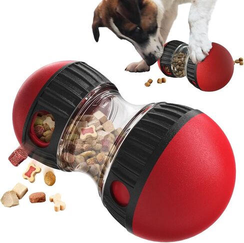 Treat Dispensing Dog Toy, Dog Treat Toy, Dog Treat Ball, Dog Boredom Buster, dura Play Ball, Trixie Turn Around Dog Activity, Dog Food Dispenser, Dogs Games Red and Black, 6 in in Saudi Arabia