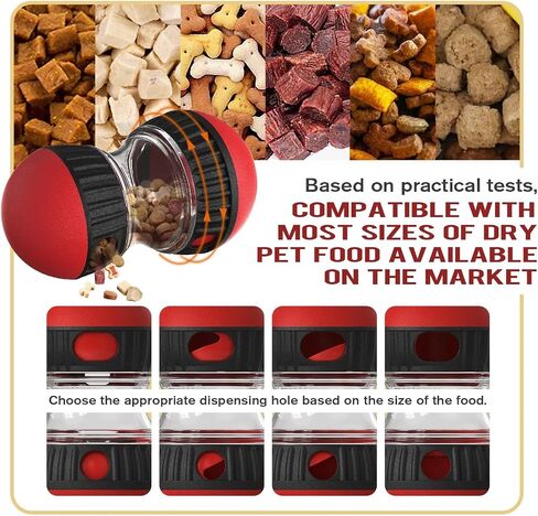 Treat Dispensing Dog Toy, Dog Treat Toy, Dog Treat Ball, Dog Boredom Buster, dura Play Ball, Trixie Turn Around Dog Activity, Dog Food Dispenser, Dogs Games Red and Black, 6 in in Saudi Arabia