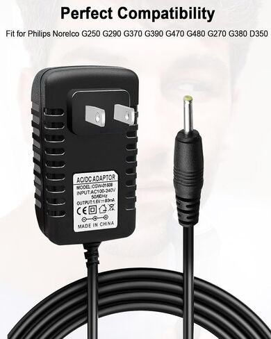 AC Adapter Charger 1.6V Power Cord Replacement Fit for Philips Norelco G250 G270 G290 G370 G380 G390 G470 Beard Hair Trimmer Personal Groomer in Saudi Arabia