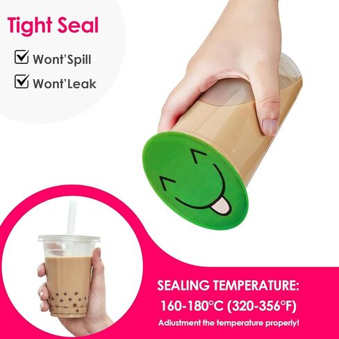 2 Rolls Cup Sealing Film Cup Sealer Film for Cup Sealing Machine 90-105 mm 6400 Cups Bubble Tea Sealer Film in Kuwait