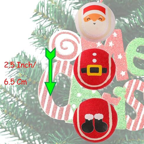 LUCKITTY 3 حزم عيد الميلاد الكلب كرات التنس لعبة تفاعلية جرو للكلاب الصغيرة المتوسطة تدريب اللعب - أنماط سانتا كلوز 2.5 بوصة in Kuwait