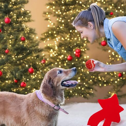 LUCKITTY 3 حزم عيد الميلاد الكلب كرات التنس لعبة تفاعلية جرو للكلاب الصغيرة المتوسطة تدريب اللعب - أنماط سانتا كلوز 2.5 بوصة in Kuwait