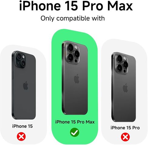 Clip and Go Strap with Zippered Pouch for iPhone 15 Pro Case, Crossbody iPhone Case with Strap Wallet Adjustable Neck Lanyard for iPhone 15 Pro 6.1'' Black in Saudi Arabia