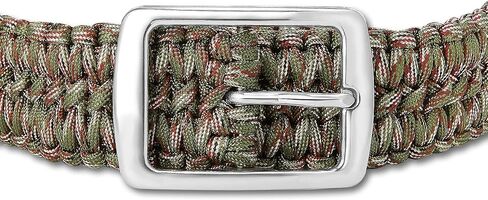STEEL HAWK Hand-woven Outdoor Survival EDC 550 Paracord Belt W/Solid Stainless-Steel Buckle – Black/Green in Kuwait