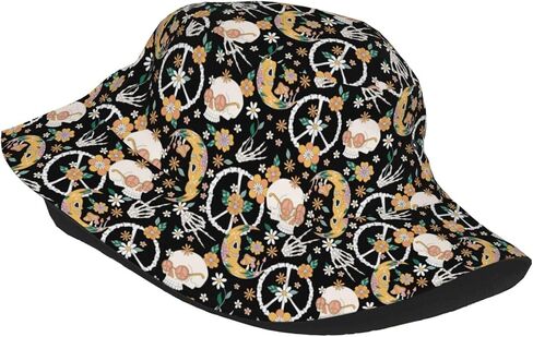 Starry Night Firefly Gothic Butterfly Bucket Hat Summer Packable Fisherman Cap Beach Travel Sun Hat for Unisex Men Women in Saudi Arabia