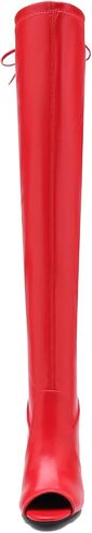 Women's Peep Toe Thigh High Boots Over The Knee Boot Sexy Stiletto Heel Lace Up Open Toe Pull on Long Boots in Saudi Arabia