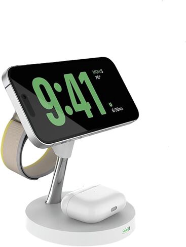 قاعدة شحن 3 في 1 لأجهزة Apple وشاحن ساعة Apple وحامل شاحن مغناطيسي سريع 15 وات لهاتف iPhone، شاحن سفر لأجهزة متعددة، iPhone 15/14/13، Watch وAirPo (T269D أسود) in Saudi Arabia