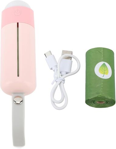Dog Poop Bag Dispenser, Dog Poop Bag Holder with LED Flashlight USB Rechargeable, Pet Waste Bags Holder Pet Waste Bags Dispenser with 15 Leak Proof Waste Bags for Leash for in Saudi Arabia