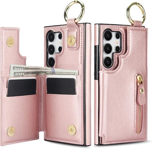 حافظة هاتف Asuwish لهاتف Samsung Galaxy S24 Ultra 5G مع واقي شاشة وإكسسوارات خلوية وسحاب وحامل بطاقة نقدية وفتحة حلقة حماية S24Ultra 24S S 24 24Ultra للنساء والرجال باللون الأسود in Kuwait