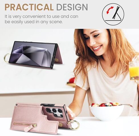 حافظة هاتف Asuwish لهاتف Samsung Galaxy S24 Ultra 5G مع واقي شاشة وإكسسوارات خلوية وسحاب وحامل بطاقة نقدية وفتحة حلقة حماية S24Ultra 24S S 24 24Ultra للنساء والرجال باللون الأسود in Kuwait