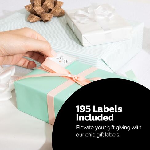 225 Premium Gift Labels - Bright Colors Variety Pack, 15 Sheets of 8.5" x 5.5" All Occasions Gift Wrapping Labels for Presents, Gifts, Holidays, Celebrations, Decorations & More, Designed in USA in Saudi Arabia