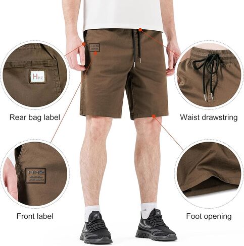 Drawstring Men's Cotton Casual Work Shorts Twill Stretch Summer Beach Chino Bermuda Shorts in Saudi Arabia