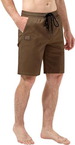 Drawstring Men's Cotton Casual Work Shorts Twill Stretch Summer Beach Chino Bermuda Shorts in Saudi Arabia