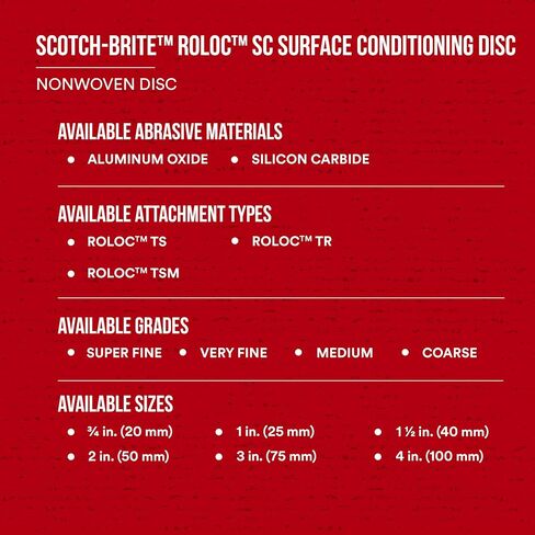 3M Roloc Surface Conditioning Disc TS, Aluminum Oxide, 3 Diameter, Medium Grit, Maroon (Pack of 100) in Saudi Arabia